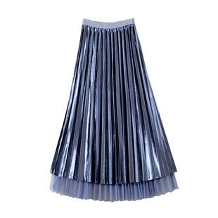 冬裙金丝绒裙子秋冬半身裙女2025新款梨形身材网纱百褶纱裙半裙厚