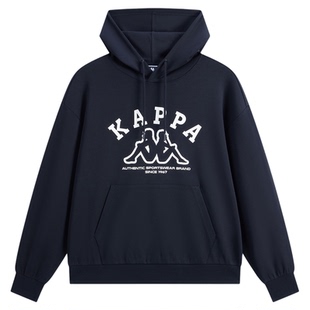 Kappa卡帕背靠背运动卫衣男新款美式复古网球运动连帽衫上衣女士