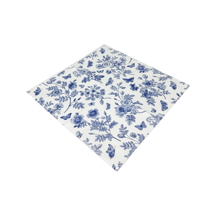 三层加厚青花印花餐巾纸西餐厅口布江南素雅家用彩色纸巾50张每盒