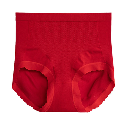 美宅本命年大红高腰抗菌三角裤女