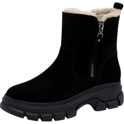 沙驰女鞋冬季加绒保暖雪地靴女靴