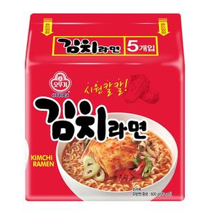 不倒翁官方泡菜拉面连包120g*5包 韩国OTTOGI/OTOKI原装进口泡面