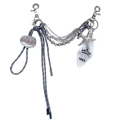 Fairy多元素英文金属链条腰间挂饰手机挂绳编织钥匙扣包包挂链ins