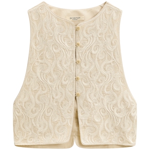 EXCEPTION例外女装中式马甲盘绳绣花新中式马夹女士外套