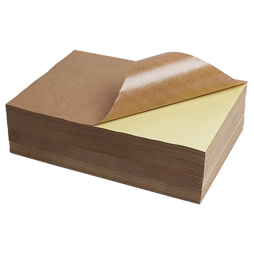 牛皮纸不干胶A4棕色不干胶打印纸贴纸A5书写标签纸光面哑面纸箱色激光喷墨背胶自粘贴纸深色浅色100张a3