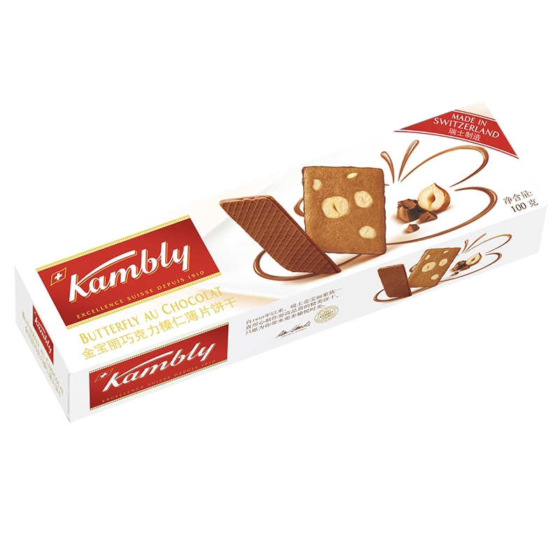 【临期特惠】Kambly金宝丽饼干瑞士进口巧克力饼干薄脆乐卷卷酥