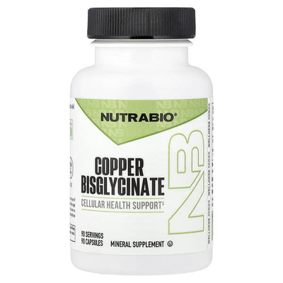 NutraBio双甘氨酸铜螯合物胶囊支持胶原蛋白能量补充