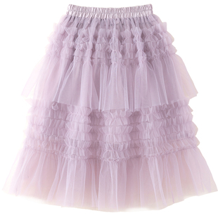 女童网纱tutu半身裙百褶儿童蛋糕裙子女孩长款宝宝蓬蓬公主春夏
