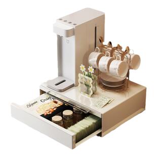 台面直饮水机置物架养生电热水壶茶水间奶茶叶冲饮包收纳架抽屉式