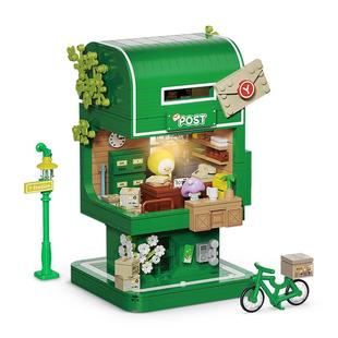 迪库中国积木有情绪商店联名思念邮局毕业季女生礼物高颜值桌摆