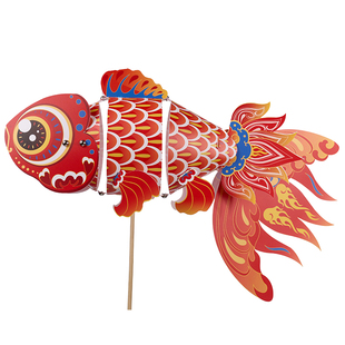 新年春节元宵马年非遗锦鲤灯笼手工diy金鱼灯材料包儿童花灯拍照