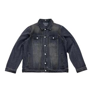 【绿标】haonanhuang 手工Overlock缝线做旧牛仔夹克外套