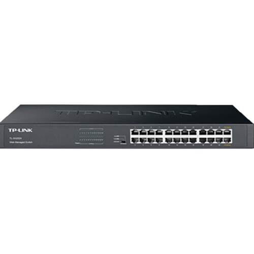 普联TP-LINK TL-SG2024全千兆24口交换机Web网管远程云管理ERPS环网接入层端口汇聚限速镜像VLAN带挂耳机架式