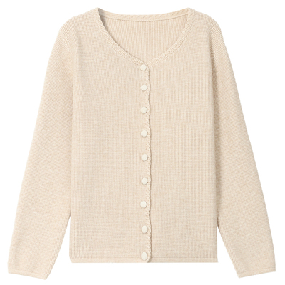 羊绒针织开衫女V领短款毛衣外套