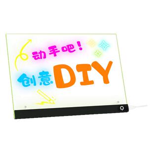可擦透明发光黑板摆地摊亚克力夜光广告牌写字板荧光板夜市摆摊展示牌挂式小黑板价目表创意手绘奶茶菜单立牌