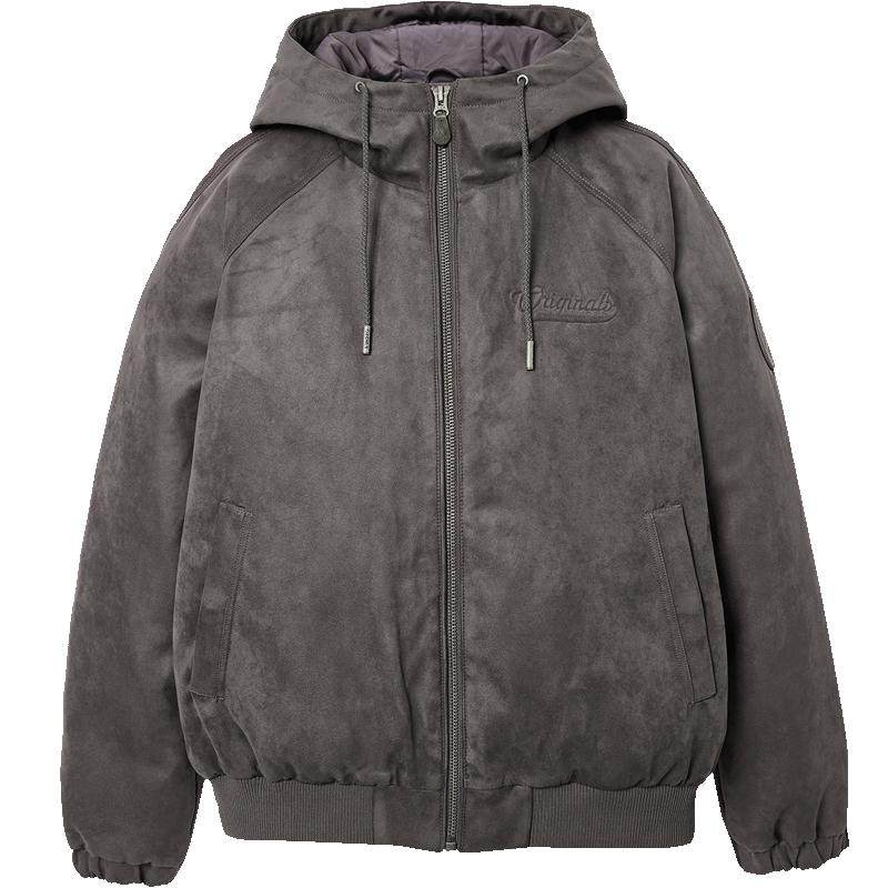【商场爆款】杰克琼斯男装冬季宽松连帽绒感面料羽绒服225423032
