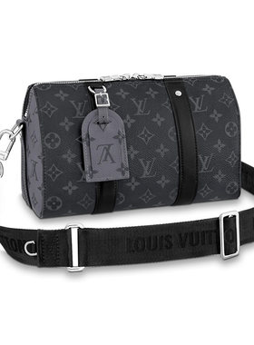 未使用 LV/路易威登City Keepall帆布拼牛皮黑色男款中号单肩包