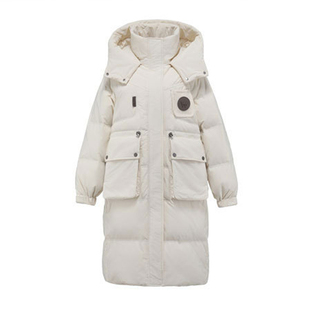 200斤特大码中长款工装羽绒服女冬新款胖mm宽松显瘦遮肚子外套300