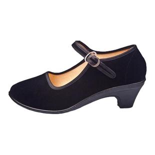 汉服表演鞋古装戏曲男款鞋全黑圆口布鞋童鞋八路红军仿真戏服鞋子