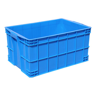塑料周转箱带盖加厚胶筐红黄蓝色物料盒子仓库储物盒长方形工装盒