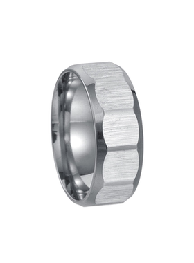 臻满缺憾-哑光钛钢通勤戒指男潮