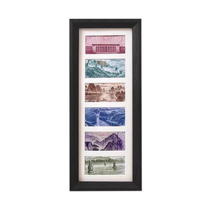 人民币相框6六连框纪念收藏展示画框大好河山增运多金钞票框摆台