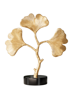 北欧创意银杏叶摆件客厅轻奢高档玄关桌面工艺品电视柜酒柜装饰品