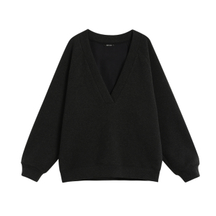 NEVA HU大v领宽松卫衣女套头休闲叠穿上衣软糯阔腿休闲裤加绒套装