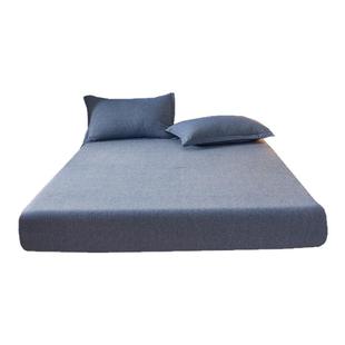 纯棉纯色色织水洗棉床笠单件定制135X190cm全棉床罩席梦思保护套