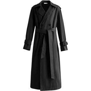 it izzue双排扣风衣外套男韩系早秋季氛围感穿搭中长款文职大衣Y