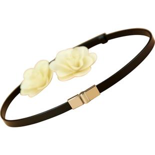 腰带女真皮头层牛皮简约百搭韩国黑色小皮带细时尚装饰配连衣裙潮