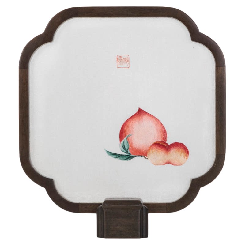 贺寿诞双面苏绣桃摆件生辰日礼品