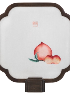 贺寿诞双面苏绣桃摆件生辰日礼品