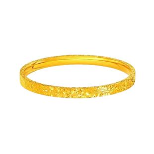 碎碎冰黄金手镯女999足金足银爆闪碎冰冰金包银手镯送女友礼物