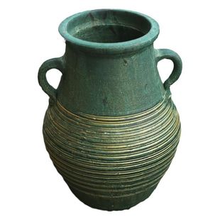 新中式禅意干花盆粗陶插花瓶复古摆件客厅插干花器仿古多肉土陶罐