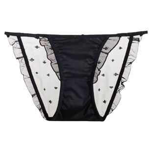 纯欲宫廷风牛奶冰丝滑内裤女薄款性感细带欧美低腰网纱蕾丝少女生