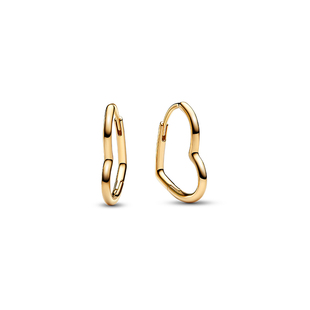 [新年礼物]Pandora潘多拉不对称心形耳环金色爱心高级感时尚独特