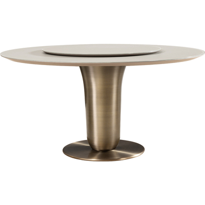 简约轻奢钢化玻璃圆形餐桌