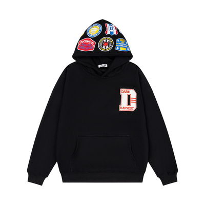 DHSS美式街头加绒连帽宽松卫衣