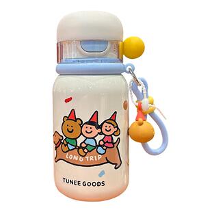 儿童专用保温水杯学生吸管杯子外出便携316L不锈钢带盖双饮水杯女