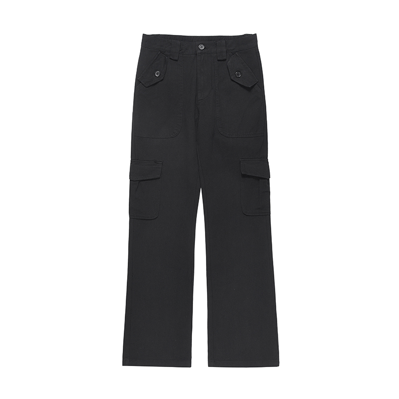F383 2022AW国潮原创微喇叭廓形工装裤口袋vibe风设计长裤休闲裤