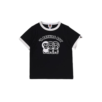 BAPEBABYMILO字母印花短袖T恤