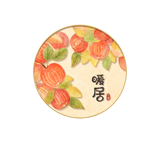 暖居玄关装饰画入户正对门奶油风圆形平安喜乐斗柜壁画好寓意挂画