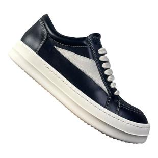 低帮鞋子男侵权款主线新款春秋夏季厚底牛皮暗黑RO黑白休闲板鞋女