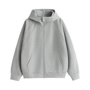 Jeep吉普加绒连帽卫衣女童冬季新款休闲百搭加厚开衫外套宽松上衣