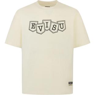 EVISU 福神男士商标图案印花简约百搭纯棉短袖T恤