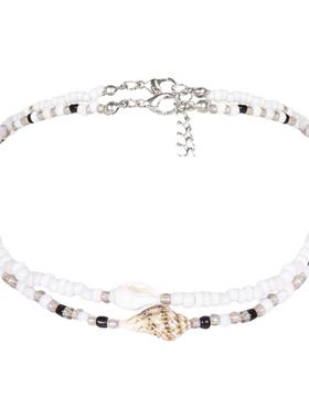 猫之旅店波西米亚海螺多层项链