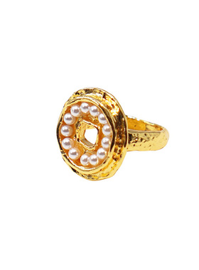 镀金戒指珍珠圣诞礼物复古钱币