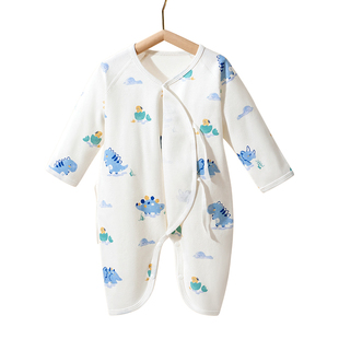 新生婴儿衣服秋衣52码蝴蝶幼小月龄冬装内搭a纯棉宝宝打底连体衣