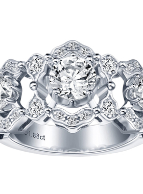 意大利宫廷复古蕾丝钻戒科技钻